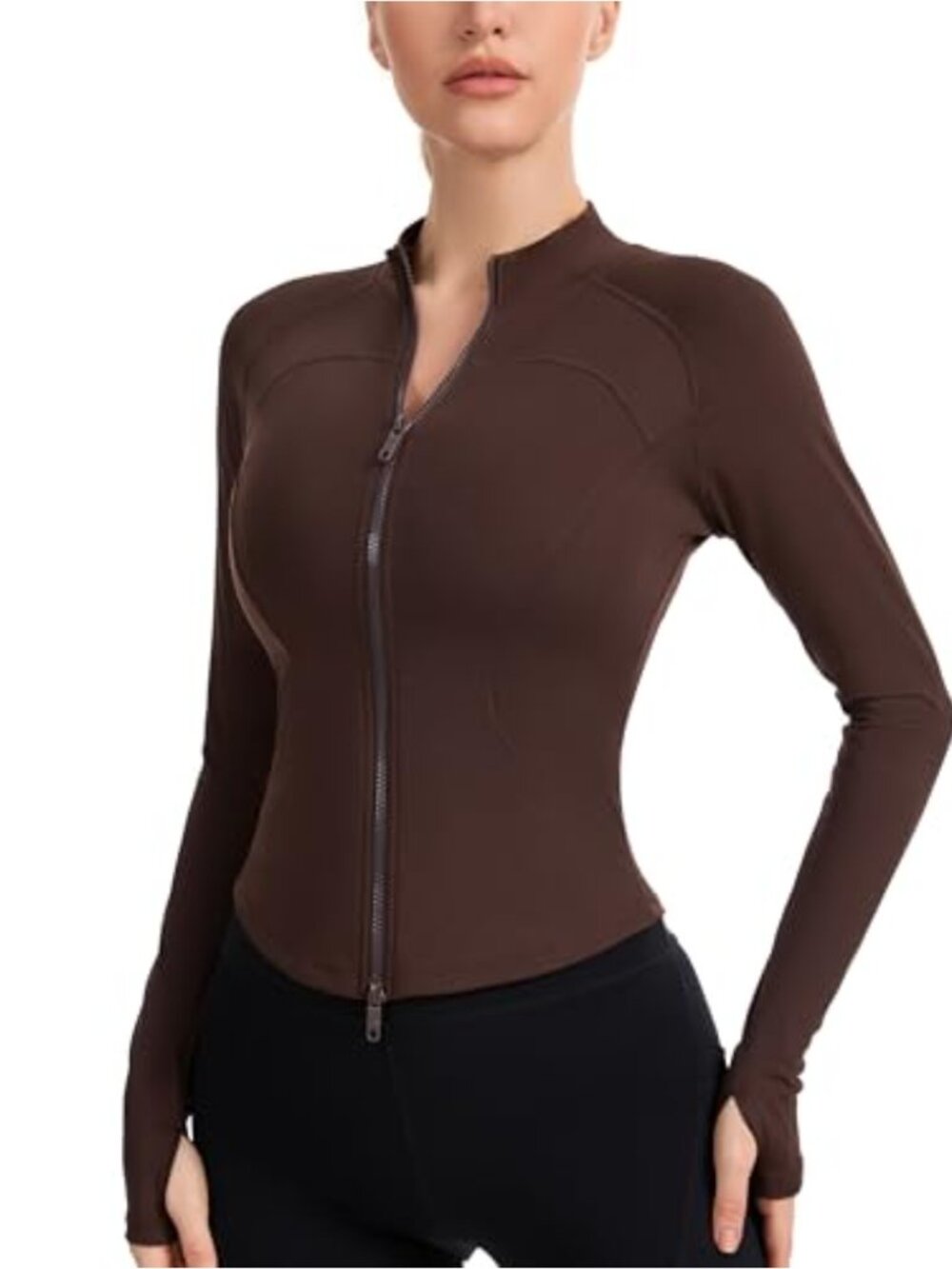 Women's Full Zip Workout Jacket Lightweight Athletic Track Top with Thumb Holes